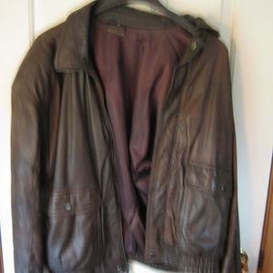 Fidelity Brown leather jacket size 42 regular